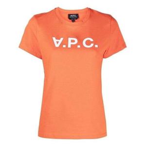 아페세 여성 VPC 로고 반팔 티셔츠 오렌지 COBQX F26944 GAN