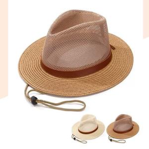 남성 여름 통기성 가벼운 메쉬사파리 메쉬 밀짚모자