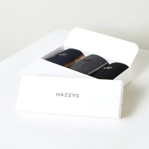 [헤지스] 빅스트라이프 컬러 배색 장목 양말 3종 세트/HJSS6E107WT