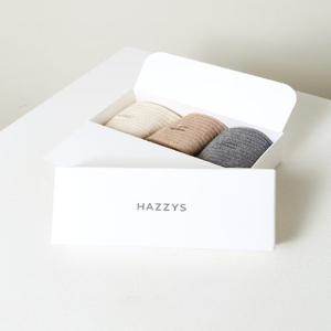 [헤지스] [26SS]그레이 단색 면혼방 중목양말3종세트 /HISS6E222G2