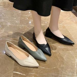 여성 가죽 뾰족 로퍼 1P 단화 정장 구두 캐주얼 신발