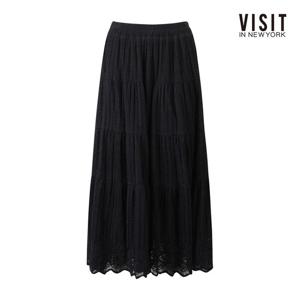 비지트인뉴욕  주름 캉캉 기모 롱 스커트  (V5CSR11)