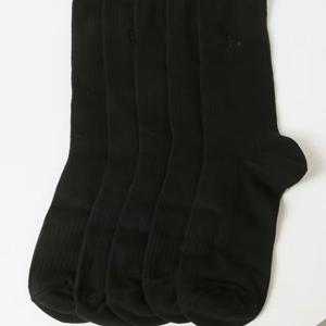 [헤지스] 블랙 단색 면혼방 장목양말5종세트 HISS6E510BK