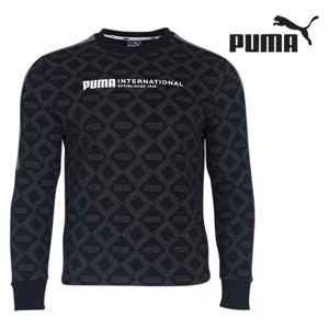 푸마 남성 로고 AOP 팩 크루 맨투맨 티셔츠 581796-01