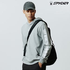 [스파이더] 공용 SWUWS 슬리브 자수 후드 티셔츠 SPIFCNHD341UMGR