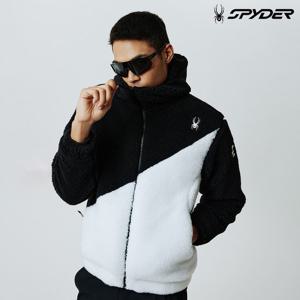 [스파이더] 공용 유로스포츠 플리스 패딩 후드 집업 자켓 SPIWCNJK222UWHT