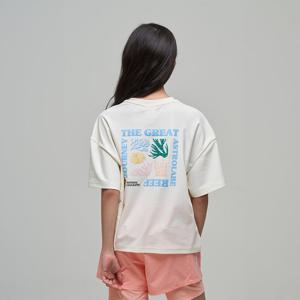 [내셔널지오그래픽 키즈] K242GRG710 여아 워터 반팔티 IVORY