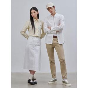 [빈폴멘] [Essential] 남녀공용 옥스퍼드 솔리드 셔츠 - 화이트 (BC4764E051)