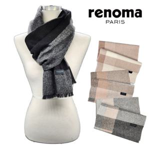 [레노마(스카프)]투패턴 남여공용 캐시미어 혼방 머플러 FRO214O