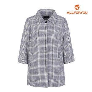 [올포유] 여성 린넨 체크 7부 스탠카라 자켓 ALKKL3461-915_G