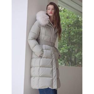 [SOUP] 여성 퍼 칼라 후드 벨티드 롱 패딩 SACDO30