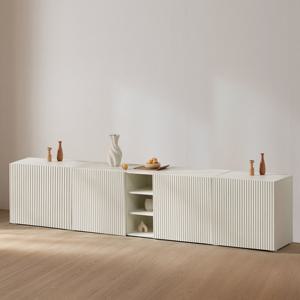 [보루네오] 멜로우 템바보드 높은 거실장 세트 2700