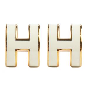 에르메스 여성 미니 H 팝아슈 귀걸이 화이트 골드 H608002F 49