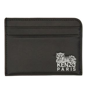 겐조 블랙 가죽 프린티드 타이거 로고 카드 지갑 FF65PM600L46