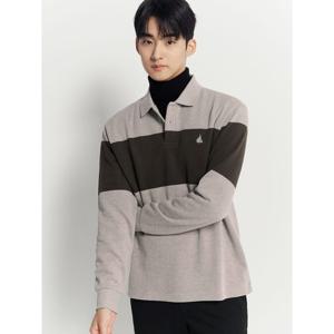 [빈폴멘] 니트라이크 스트라이프 칼라넥 스웨트 셔츠  베이지 (BC4X41O13A)