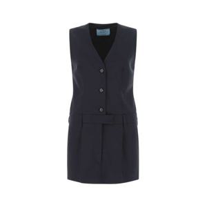 26 SS 프라다 브이넥 슬리브리스 베스트 미디 드레스 P3H44CS22211NF