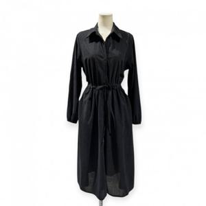 [트위]스트링 셔츠형 코듀로이 롱 원피스 TNKJFOP004