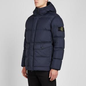 클리어런스  스톤아일랜드5F 4100011 S0A23 V0020 크링클랩스 와펜 후드 패딩 자켓 네이비