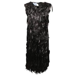 26 SS 프라다 프린지 디테일 슬리브리스 미니 드레스 블랙 P3N84R1510