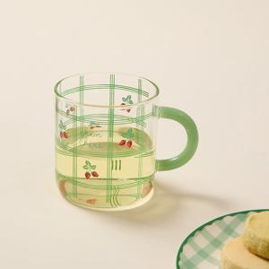 [모던하우스] 베리가든 동글 그린핸들 내열유리컵 400ml