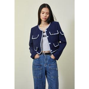 [에고이스트] EGEQ3WJ861 포켓 포인트 라운드 크롭 자켓 (24년 가을)