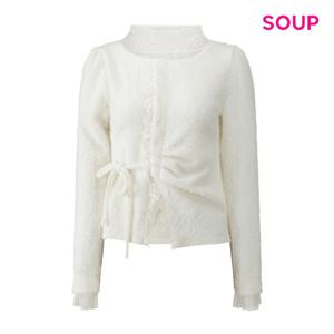 SOUP  시스루 레이스 레이어드 셔링 블라우스 (S5CLS03)