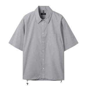 [커스텀멜로우]그레이 2-카라 디테일 하프 셔츠 CWSAM25305GYX