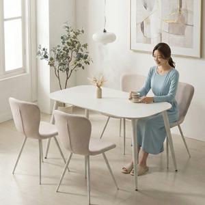 지베스 모리나 포세린 세라믹 4인용 식탁세트(앤디의자4)