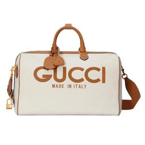 풀구성품 구찌 프린트 캔버스 라지 더플백 베이지 771178