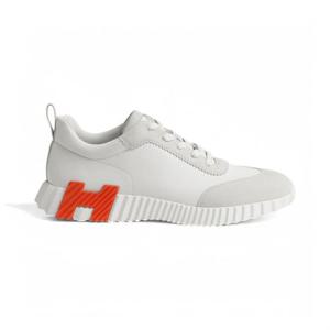 에르메스 바운싱 레더 스니커즈 화이트 오렌지 H221898