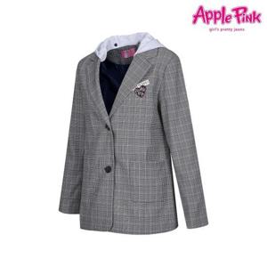 [애플핑크]후드탈착 체크 자켓 (APF0O503GSG)