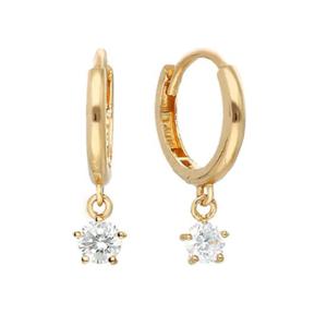 미니골드 14K 베이직 미니큐빅 링귀걸이 (옐로) ECPM4140