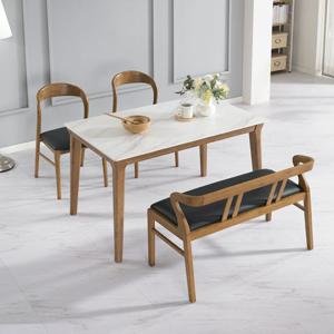 서광퍼니처 가우디움 4인용 통 세라믹 식탁 세트 의자2+벤치1 pj