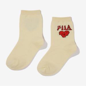 [FILA] 아티스트 이진 하트 로고 중목양말 (FS3SCF5362X_VAA)