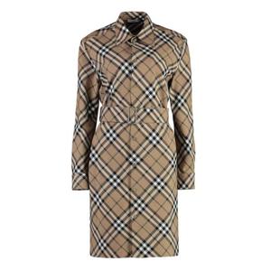 버버리 체크 울 블렌드 셔츠 드레스 8095080158995 C1202 Beige