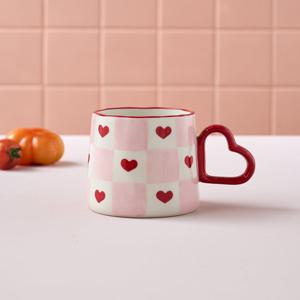 [모던하우스] 멜팅하트 하트핸들 체크머그 D9.3