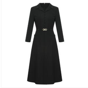 [미니멈]카라넥 7부 소매 플레어 원피스 (MYAGWO1150BE3)_IC