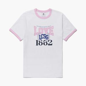 [르꼬끄골프] 여성 빅프린트 라운드넥 링거 반팔 티셔츠 (GQ222LRS41)