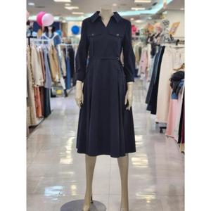 SOUP 세이브존07 오픈 카라 벨티드 롱 원피스 SB3OP35