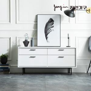 장인가구 루시퍼 화이트 다용도 수납 1200 거실장