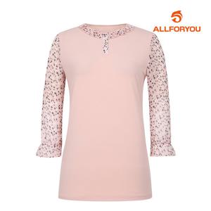 [올포유] 여성 패턴 배색 7부 티블라우스 ALTRM4121-403