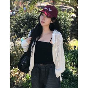 [애드호크]남녀공용 네트조직 루즈핏 후드 카디건(HB4GD80) 2col