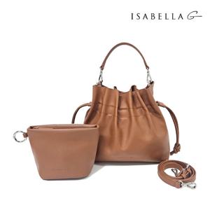 [이사벨라G]스트링 소가죽 버킷백 - 탄