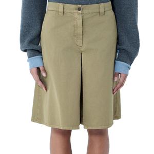 26 SS 미우미우 리얼 로고 인버트 플리츠 미디 스커트 그린 MG2381 16MS F0393