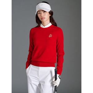 [빈폴골프]여성 원포인트 라운드넥 풀오버 - 레드(BJ5951A236)