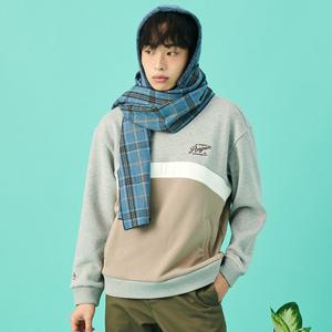 [먼싱웨어]남성 변형 모크넥 티셔츠 멜란지그레이 MQ421PTLO2