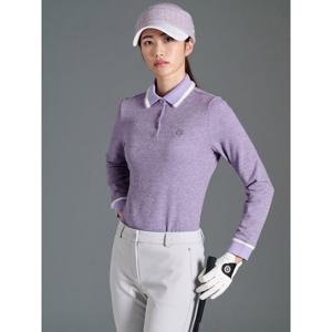 [빈폴골프]여성 기모 칼라 포인트 긴소매 티셔츠 - 라벤더(BJ5X41A37T)