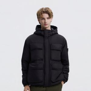 내셔널지오그래픽 N254UPD100 [NRN] 아웃포켓 패딩 점퍼 BLACK