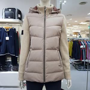 [루이까스텔]여성기본핏에리소매니트덕다운점퍼/7LEJP002M