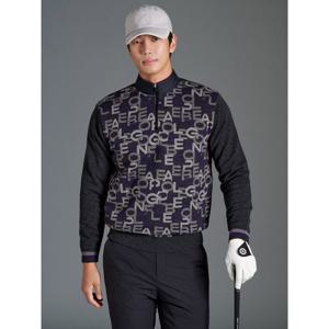 [빈폴골프]남성 방풍 로고 자카드 반집업 니트 - 그레이(BJ5Y51B223)